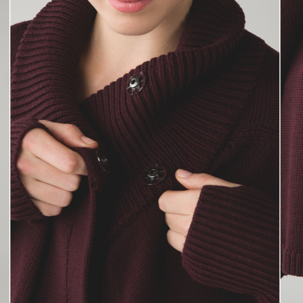 Lululemon Karmic Cocoon Wrap Maroon Burgundy size 4 - Picture 4 of 16